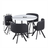 Jídelní set KEREM - 1+4, bílá/černá  Místnosti MH354698W