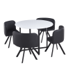 Jídelní set KEREM - 1+4, bílá/černá  Místnosti MH354698W