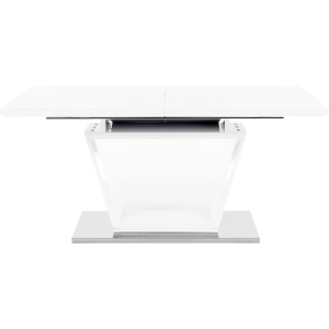 Jídelní stůl PERKAL - rozkládací, bílá extra vysoký lesk / oceľ, 160-220x90 cm  Místnosti MH183936W