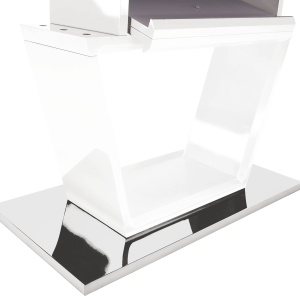 Jídelní stůl PERKAL - rozkládací, bílá extra vysoký lesk / oceľ, 160-220x90 cm  Místnosti MH183936W