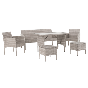 Zahradní ratanový set LENA - světle šedá  Zahradní a venkovní nábytek MH371811W