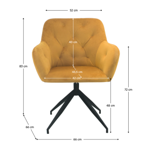 Otočná židle VELEDA - hořčicová/černá  Židle MH365627W