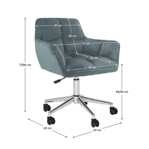 Kancelářské křeslo - šedý samet  Židle MH365596W