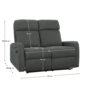 Sedací sestava 3+2+1 HASAN - tmavě šedá látka  Místnosti MH363150W