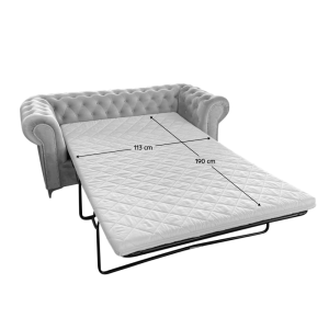 Luxusní rozkládací 2-sed ROMA - světle šedá  Místnosti MH362609W