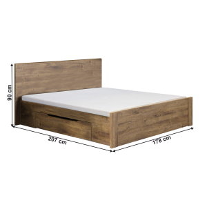 Ložnicový komplet ARMEN - tmavý dub/černá  Místnosti MH362589W