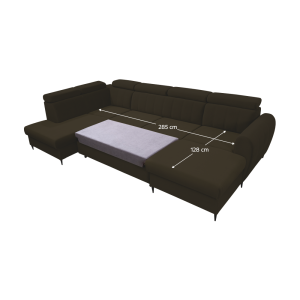 Rozkládací sedací souprava KOREL - hnědá, pravá  Místnosti MH362133W