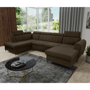 Rozkládací sedací souprava KOREL - hnědá, pravá  Místnosti MH362133W