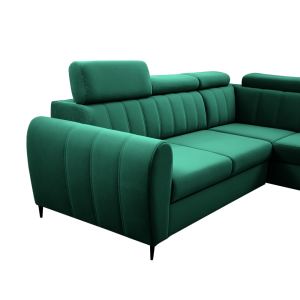 Rozkládací sedací souprava KOREL - smaragdová, pravá  Místnosti MH362131W