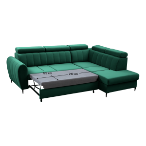 Rozkládací sedací souprava KOREL - smaragdová, pravá  Místnosti MH362131W