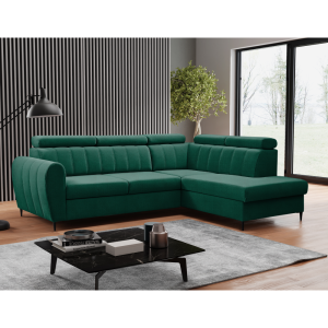 Rozkládací sedací souprava KOREL - smaragdová, pravá  Místnosti MH362131W