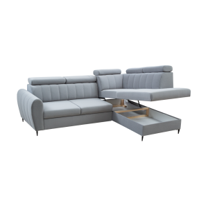 Rozkládací sedací souprava KOREL - světle šedá, pravá  Domů MH362124W