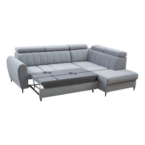 Rozkládací sedací souprava KOREL - světle šedá, pravá  Domů MH362124W