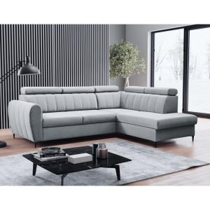 Rozkládací sedací souprava KOREL - světle šedá, pravá  Domů MH362124W