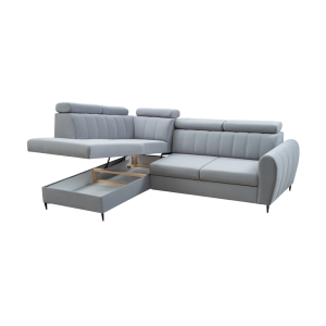 Rozkládací sedací souprava KOREL světle šedá,levá  Místnosti MH362123W