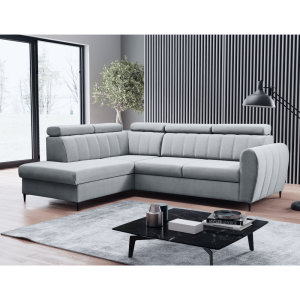 Rozkládací sedací souprava KOREL světle šedá,levá  Místnosti MH362123W