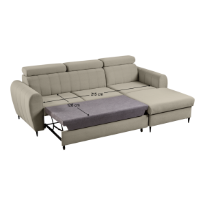 Rozkládací sedací souprava KOREL - béžová, pravá  Domů MH362122W