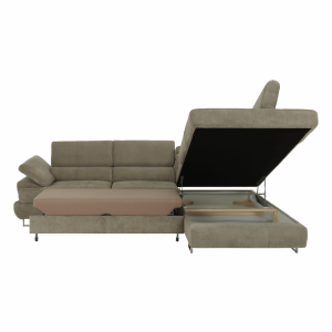 Sedací souprava s úložným prostorem BUTTON - světle hnědý melír, látka, pravá, BUTON R  Místnosti MH360198W