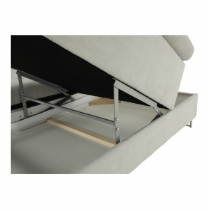 Sedací souprava s úložným prostorem BUTTON - světle šedá, látka, pravá  Místnosti MH360197W