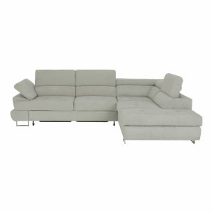 Sedací souprava s úložným prostorem BUTTON - světle šedá, látka, pravá  Místnosti MH360197W