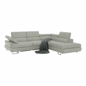 Sedací souprava s úložným prostorem BUTTON - světle šedá, látka, pravá  Místnosti MH360197W