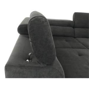 Sedací souprava s úložným prostorem BUTTON - tmavě šedá, látka, levá  Sedací nábytek MH360196W