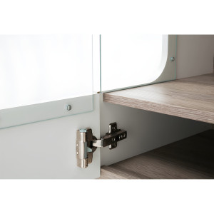 Vitrína LYON - bílá extra lesk /dub tmavý  Místnosti MH358799W