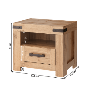 Noční stolek MORAT - dub wotan  Místnosti MH354539W