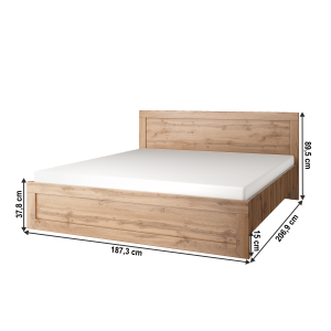 Manželská postel MORAT - 180x200, dub  Místnosti MH354538W