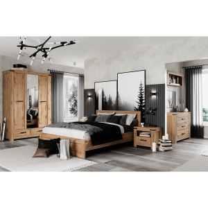 Manželská postel MORAT - 180x200, dub  Místnosti MH354538W