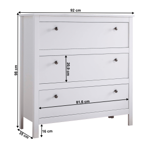 Komoda OLIVIA - bílá  Místnosti MH352427W