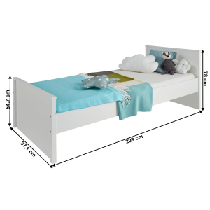 Postel OLIVIA - bílá, 90x200  Místnosti MH352418W