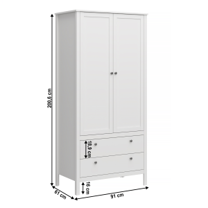 Skříň OLIVIA - bílá  Místnosti MH352417W