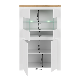 Vitrína VIRGINIA - bílý lesk/dub  Nábytek MH352379W