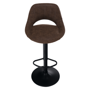 Barová židle LORA - hnědá látka s efektem broušené kůže  Místnosti MH352185W