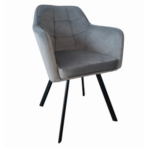 Křeslo TYRON - látka samet šedá/černá  Místnosti MH352184W