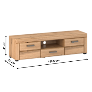 Televizní stolek KISS, dub  Místnosti MH303805W