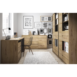 Policová skříň SHELLA, dub  Místnosti MH303721W