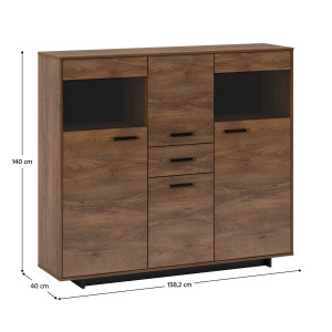 Komoda BELIZE - hnědá/černá  Místnosti MH303577W