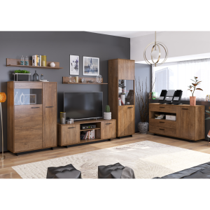 TV stolek BELIZE - dub hnedý / černá  Místnosti MH303569W