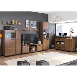 Komoda BELIZE, dub / černá  Místnosti MH303561W