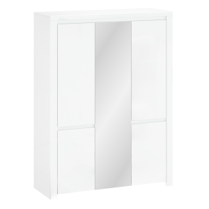 Skříň LILIA se zrcadlem, bílý lesk  Místnosti MH303556W