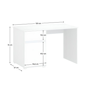 Pracovní stůl LILIA, bílý lesk  Místnosti MH303542W