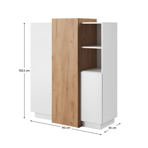 Komoda TRIBUTE, bílá/dub zlatý  Místnosti MH302291W