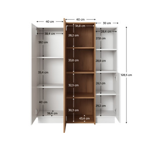 Komoda TRIBUTE, bílá/dub zlatý  Místnosti MH302291W