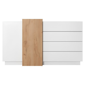 Komoda TRIBUTE, bílá / dub zlatý  Místnosti MH302290W