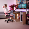Kancelářské / herní křeslo NOVELLE s RGB LED podsvícením, růžová / bílá  Místnosti MH300475W