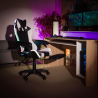 Kancelářské / herní křeslo NOVELLE s RGB LED podsvícením, černá / bílá  Místnosti MH300474W