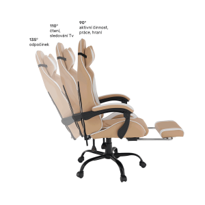 Kancelářské / herní křeslo NOVELLE - černá / bílá / béžová  Nábytek MH300193W