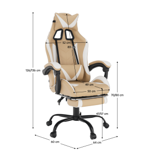 Kancelářské / herní křeslo NOVELLE - černá / bílá / béžová  Nábytek MH300193W